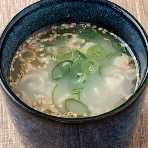 〆の鶏スープ