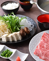 Matsusaka beef shoulder shabu-shabu course _6 dishes_5700 yen (tax included)