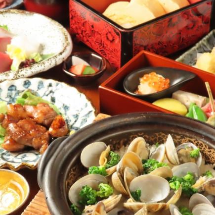 【春天的味道】附无限量畅饮◆梅子套餐【牛腩排、生鱼片拼盘、蛤蜊饭】6,000日元(含税)