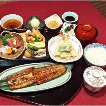 【竹葉弁当(鰻一尾)】鰻蒲焼や天婦羅、お造り、茶碗蒸しなど全10品 6160円(税込)