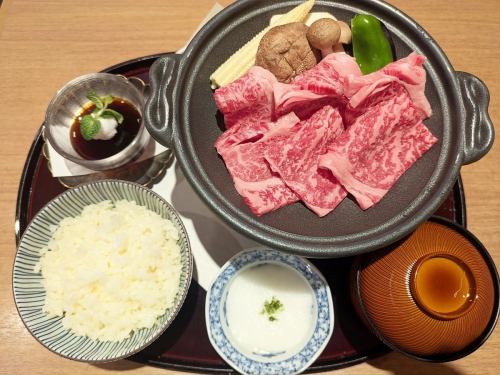 牛陶板焼き膳(鰻半尾)