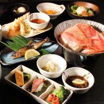[120 minutes all-you-can-drink/1 dish per person] Small sukiyaki hotpot, large shrimp tempura, etc. [Summer banquet course] 10 dishes in total for 7,000 yen
