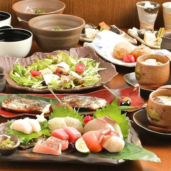 [For various banquets...!] A popular all-you-can-drink course where you can enjoy fresh sashimi for 6,000 yen (tax included).