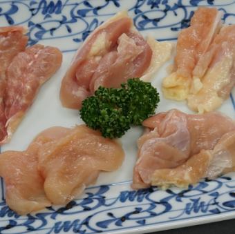 鶏の5種盛