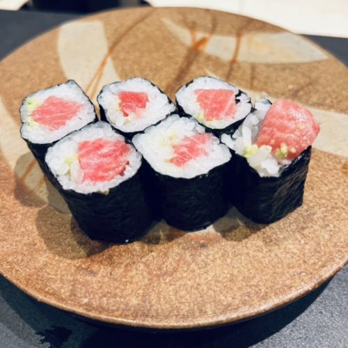 鉄火巻・トロ鉄火巻・トロたく巻・ネギトロ巻・カッパ巻き・なみだ巻