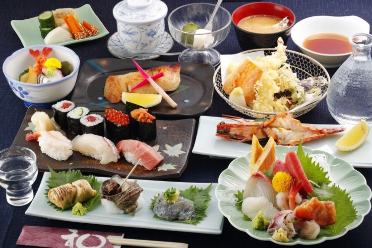 【娛樂/紀念日◆極限套餐】精選食材的延續！特製壽司、和牛、生魚片、天婦羅的豪華套餐