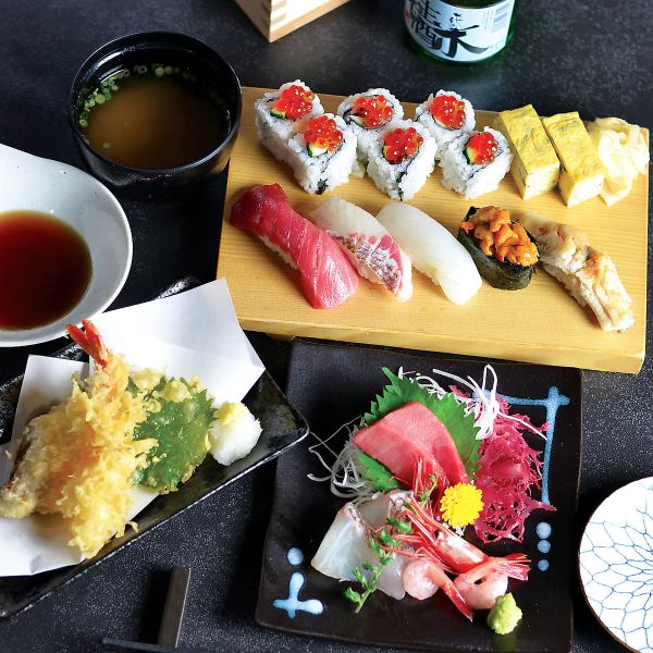 [Anniversary/Birthday ◆Anniversary Course with Dessert Plate] 價格合理的Sushiwa經典！5,500日元