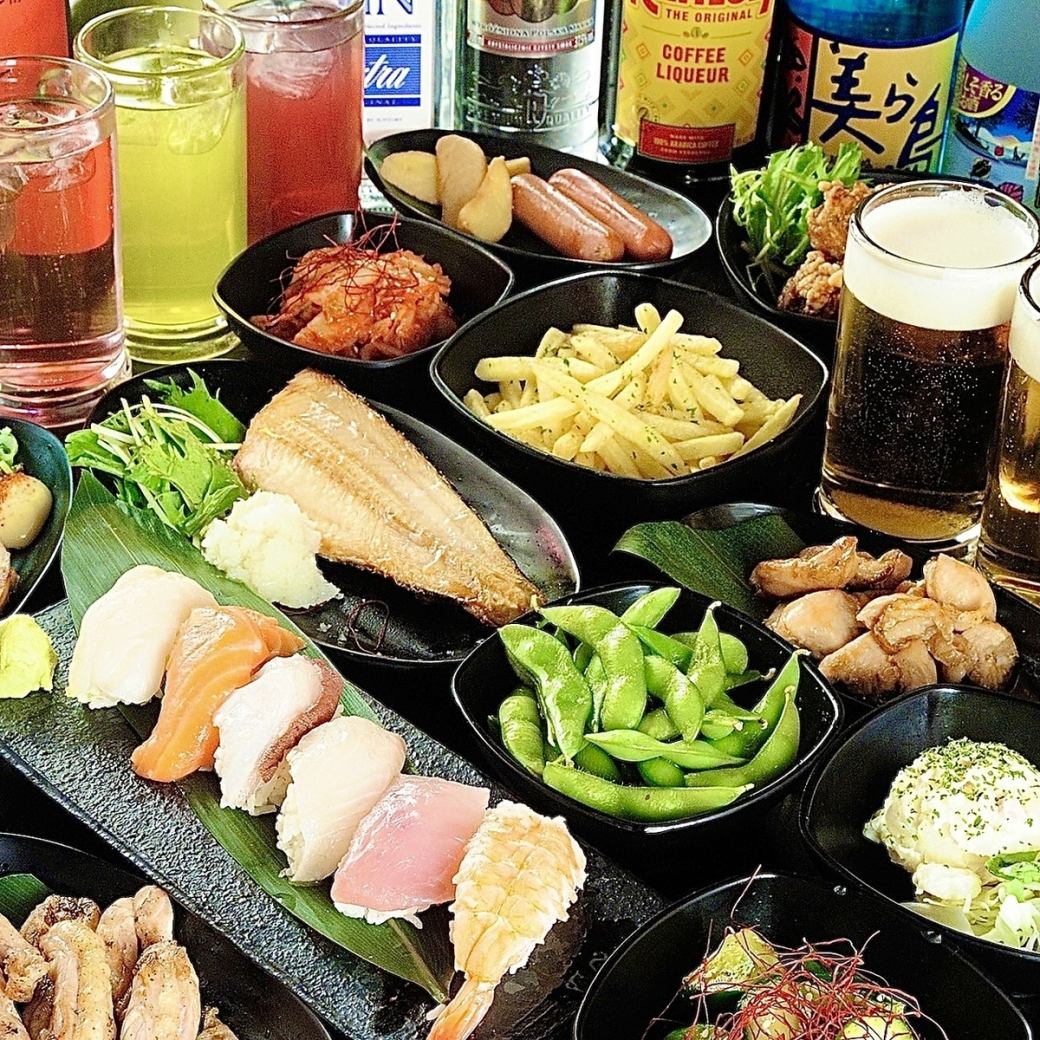 お寿司も焼き鳥もすべて食べ飲み放題３時間⇒３０００円♪提供スピードも自信あり!!