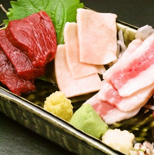 Assortment of 3 horse sashimi