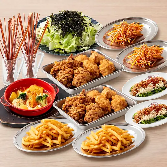 【120分飲み放題】ジューシーなからあげ＆手羽先をとことん満喫◎「アゲ揚げコース」全9品