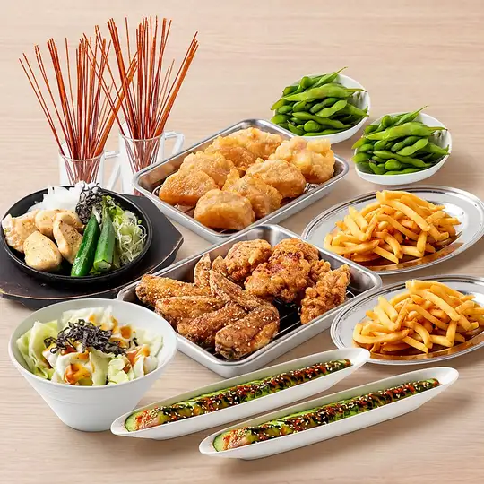 【120分飲み放題】サクッと飲みたい時に◎名物からあげや焼きがブリを堪能「お手軽コース」全9品