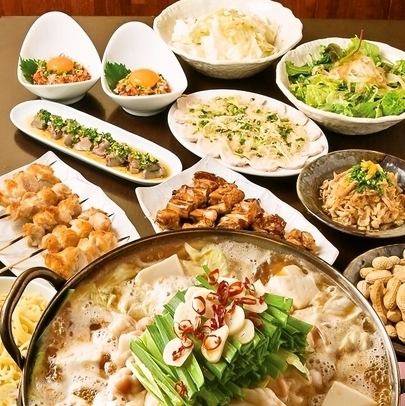 This course allows you to enjoy the deliciousness of Oyama chicken skewers and hotpot at the same time.