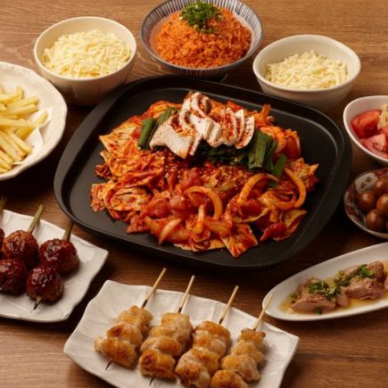 B套餐:【融化的奶酪!】最适合夏天的铁板鸡套餐(含2小时无限畅饮)