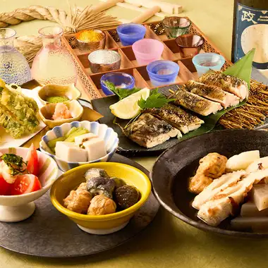 平日ランチ限定◆【2時間飲み放題】名物の京出汁おでんや天ぷら等「ランチ限定コース」2500円
