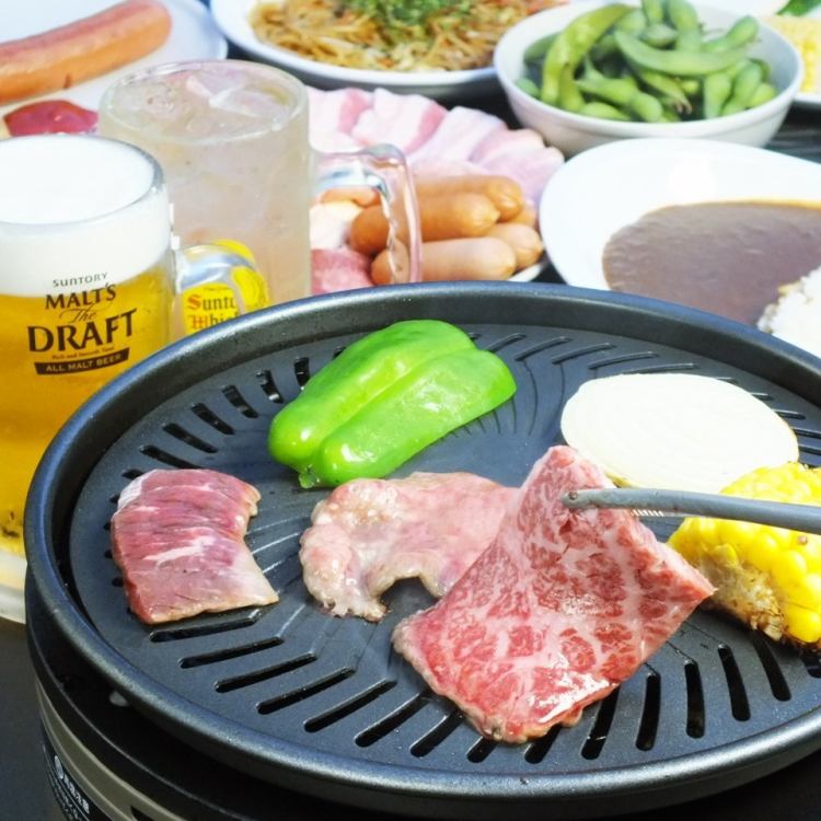 星空bbqビアガーデン 2時間飲み放題 和牛カルビなど26品食べ放題 4500円 qビアガーデン闘牛門 町田