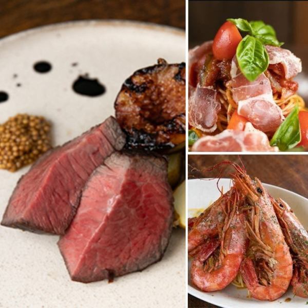大人気【牛肉のステーキ】や【ガーリックシュリンプ】など◆本格派イタリアンを