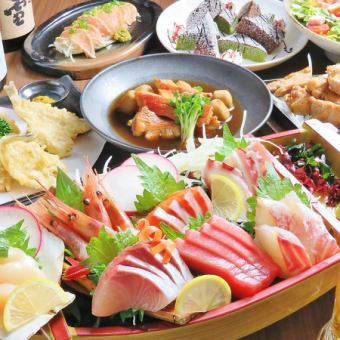 ≪For welcome and farewell parties≫ ◆ Limited to Numazu store ◆ “Meat course” with seafood boat platter 5,000 yen (8 items in total) with 2 hours of all-you-can-drink