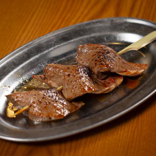 Grilled beef heart skewers