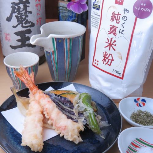 Rice flour tempura is excellent!