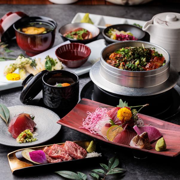 【旬の味覚が満載】旬な食材が彩るコースがオススメ。初鰹や桜海老などをご満喫ください。