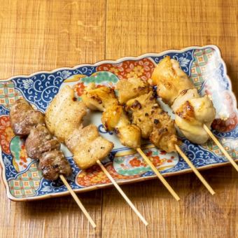 焼鳥5種盛り合わせ(塩/タレ)