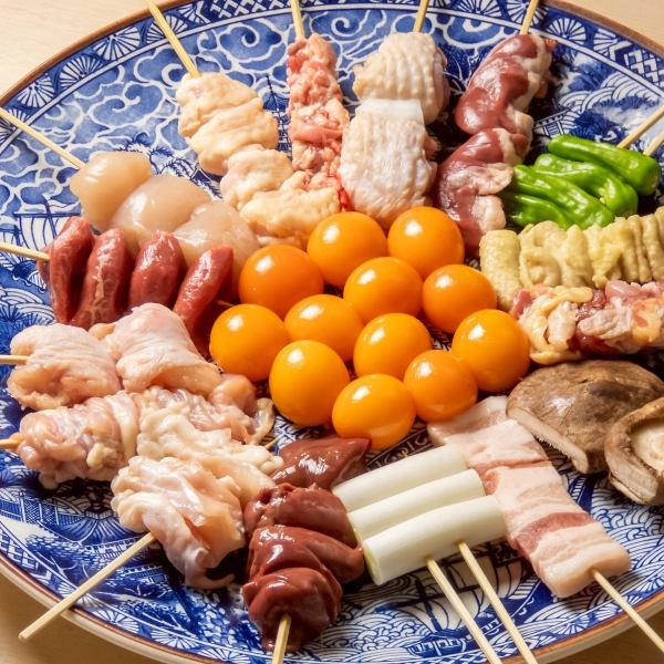 阿波尾鶏の串焼き各種