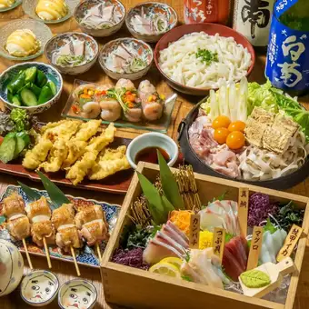 11/1～【2時間飲み放題付】「鶏すき焼き」/刺身5種/サワラのタタキなど《全9品》7000円→6000円