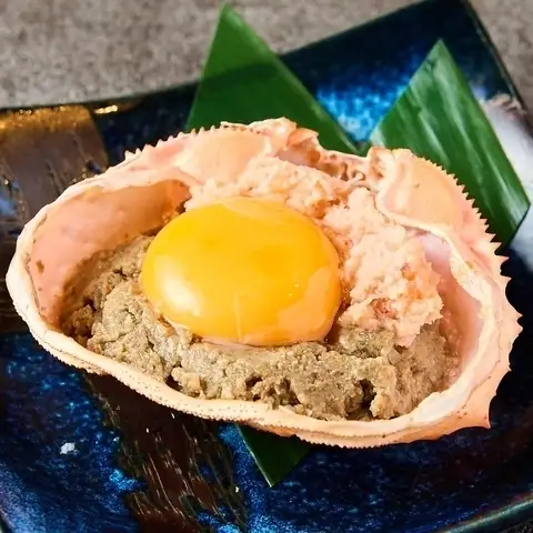 Grilled crab miso in the shell