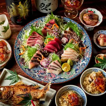 ■September [3-hour all-you-can-drink included] Enjoy grilled blackthroat seaperch and sea urchin dishes with the "Shippo Course" (12 dishes) for 25,000 yen