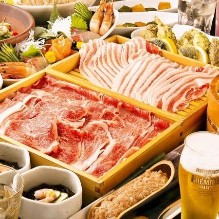 【堪能コース】飲み放題3時間【全8品】牛タン炭火焼き～国産牛ロースの葱しゃぶしゃぶも☆☆～