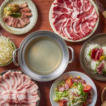 【堪能コース】飲み放題3時間【全8品】牛タン炭火焼き～国産牛ロースの葱しゃぶしゃぶも☆☆～