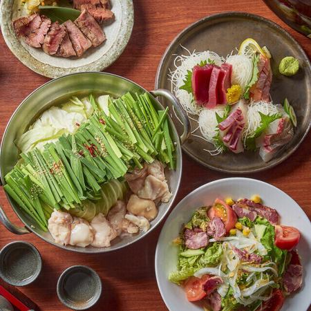 【東北コース】飲み放題3時間【全8品】牛ハラミ炭火~国産牛もつ鍋or米沢三元豚のしゃぶしゃぶ~