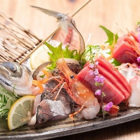 Large catch of sashimi assortment