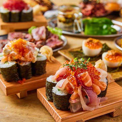 [Craftsmanship shines] A luxurious sushi platter made with fresh seasonal fish
