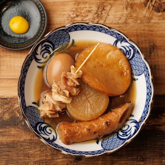 Assorted homemade oden stewed in specially made broth with plenty of flavor