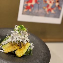 Zucchini with Whitebait and Ponzu Sauce