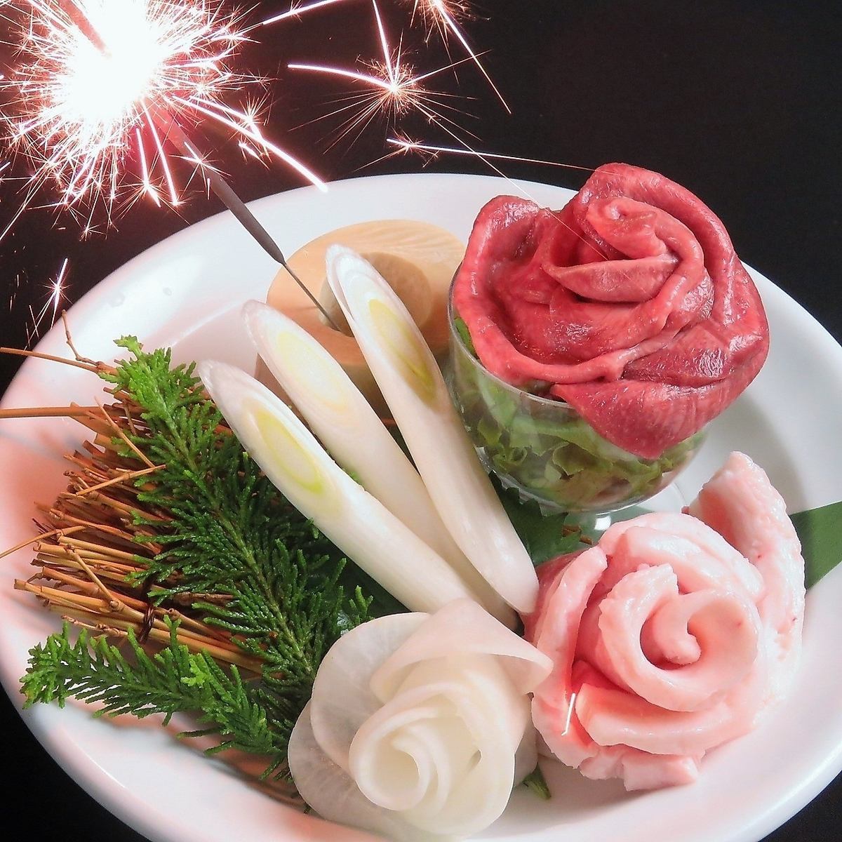 Anniversary surprise with Yakiniku Eight♪ [Meat plate] 1,000 yen per plate