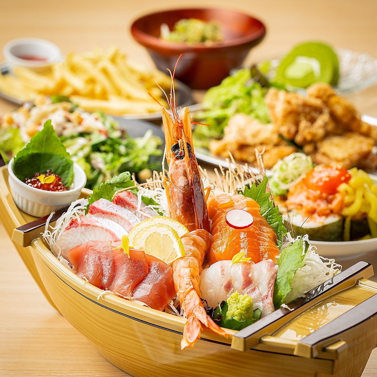 舟盛り付き♪コスパ最強宴会プランをご用意◎