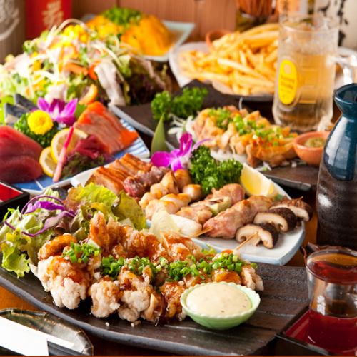 当店自慢の地鶏や和牛に逸品を含む豪華50品食べ放題!!