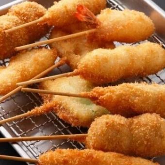 【２時間飲み放題×串カツ食べ放題】焼き鳥や炙り〆サバほか逸品含む『粋』全9品4380円⇒3500円