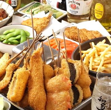 串揚げ＆焼き鳥が食べ放題！忘年会に最適な満足コースが3,480円で楽しめる。