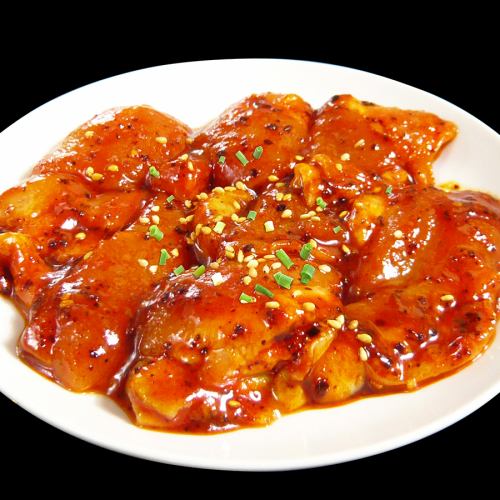 <やみつき> 鶏トロ (辛味噌・塩・味噌・バジル焼・ゆず胡椒風味)