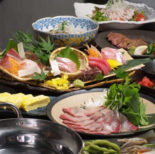 [Natural yellowtail shabu-shabu course] Enjoy a delicious dish that uses plenty of seasonal ingredients.