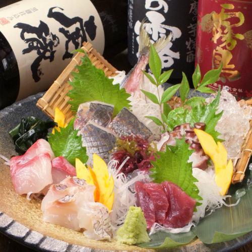Assortment of freshly caught sashimi♪