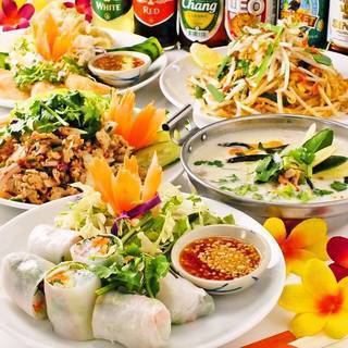 [Isaan course] 2 hours all-you-can-drink [6 dishes] Fresh spring rolls, papaya salad, main dishes of your choice