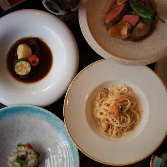 【誕生日・記念日プラン】黒毛和牛ランプ炭火焼など全6品のイタリアンコース