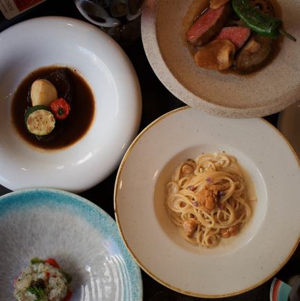 【誕生日・記念日プラン】黒毛和牛ランプ炭火焼など全6品のイタリアンコース