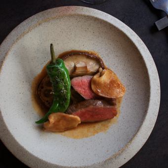 【冬の味覚コース】前菜2品、魚料理、パスタ、黒毛和牛ランプ炭火焼 、デザートなど全7品