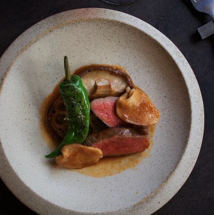 【冬の味覚コース】前菜2品、魚料理、パスタ、黒毛和牛ランプ炭火焼 、デザートなど全7品