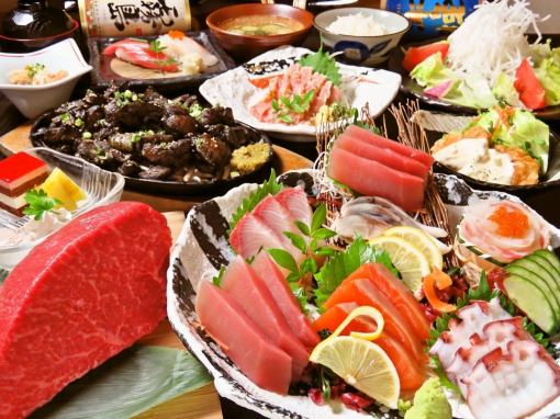Miyazaki beef thigh steak, deep-fried chicken, etc. [Shingetsu Course] All-you-can-drink 5,500 yen ⇒ 5,000 yen (9 dishes)